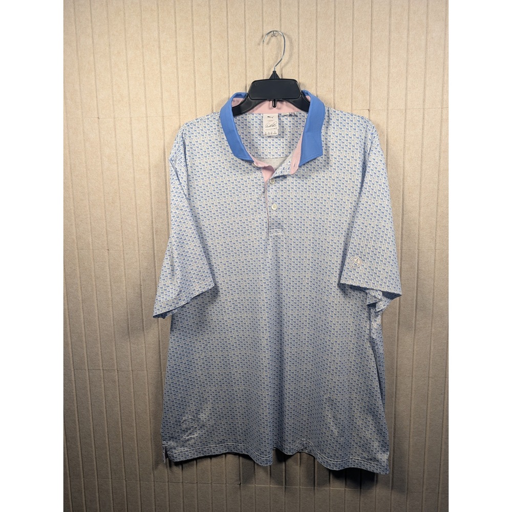 Puma Golf Arnold Palmer Polo Mens XXL Blue Iced Tea Print 623948-04‎ Excellent